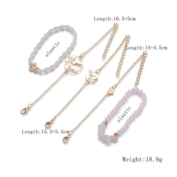 Map Earth Travel Bracelets Set - Picture 3 of 5